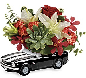 Chevy de collection en bouquet multi couleur orchidees